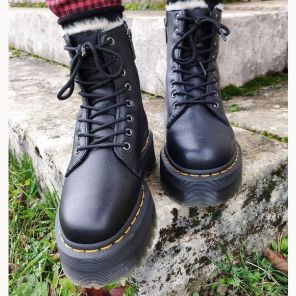 Dr. Martens Shoes - Dr. Marten Jadon Faux Fur Lined Leather Platform Boot  Sz 5